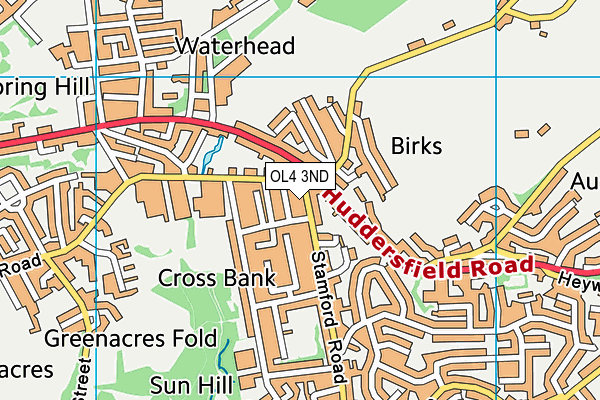 OL4 3ND map - OS VectorMap District (Ordnance Survey)