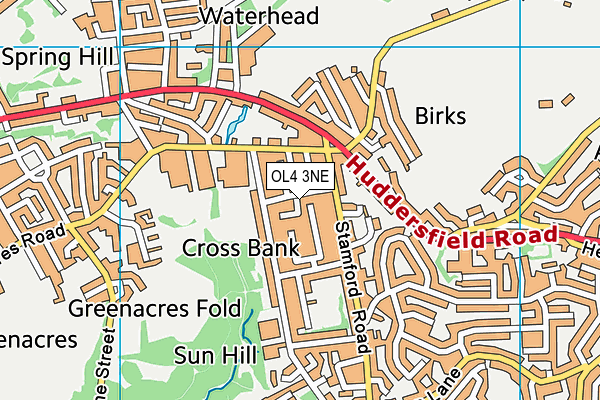 OL4 3NE map - OS VectorMap District (Ordnance Survey)