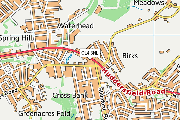 OL4 3NL map - OS VectorMap District (Ordnance Survey)