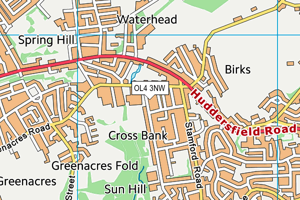 OL4 3NW map - OS VectorMap District (Ordnance Survey)