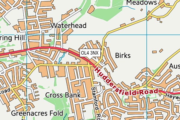 OL4 3NX map - OS VectorMap District (Ordnance Survey)