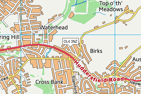 OL4 3NZ map - OS VectorMap District (Ordnance Survey)