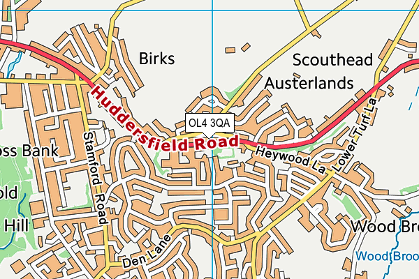 OL4 3QA map - OS VectorMap District (Ordnance Survey)