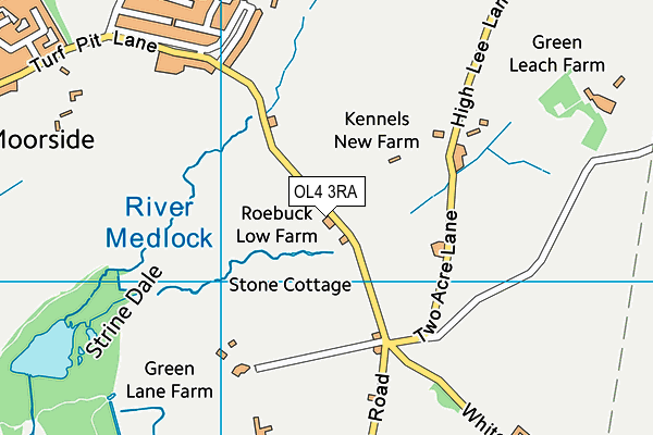 OL4 3RA map - OS VectorMap District (Ordnance Survey)