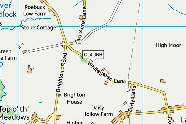 OL4 3RH map - OS VectorMap District (Ordnance Survey)