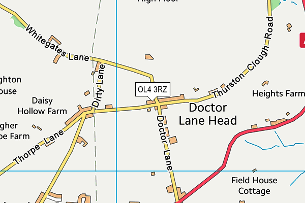 OL4 3RZ map - OS VectorMap District (Ordnance Survey)
