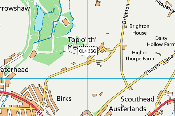 OL4 3SG map - OS VectorMap District (Ordnance Survey)
