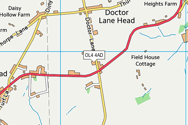 OL4 4AD map - OS VectorMap District (Ordnance Survey)