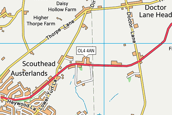 OL4 4AN map - OS VectorMap District (Ordnance Survey)