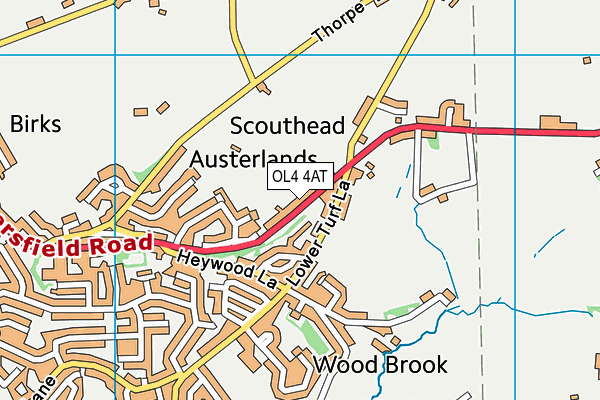 OL4 4AT map - OS VectorMap District (Ordnance Survey)