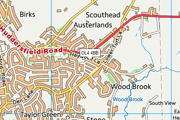 OL4 4BB map - OS VectorMap District (Ordnance Survey)