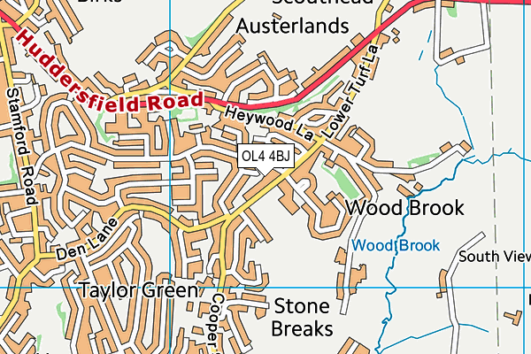OL4 4BJ map - OS VectorMap District (Ordnance Survey)