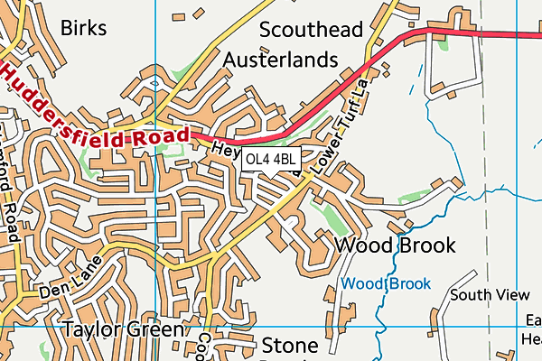 OL4 4BL map - OS VectorMap District (Ordnance Survey)