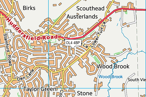 OL4 4BP map - OS VectorMap District (Ordnance Survey)