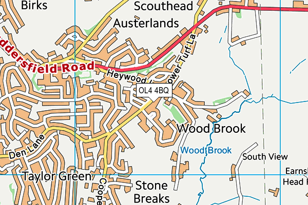 OL4 4BQ map - OS VectorMap District (Ordnance Survey)