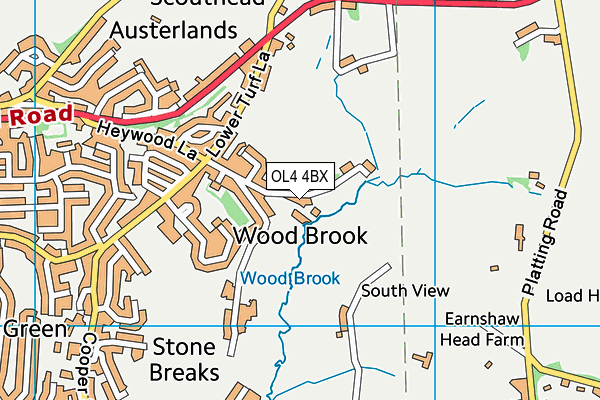OL4 4BX map - OS VectorMap District (Ordnance Survey)