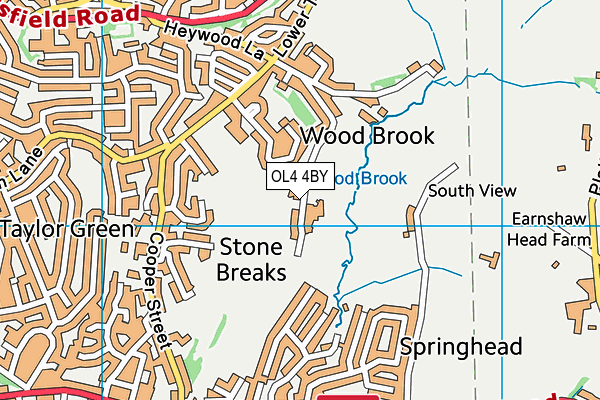 OL4 4BY map - OS VectorMap District (Ordnance Survey)