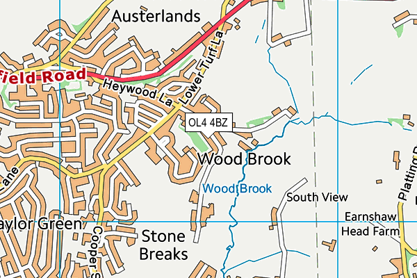 OL4 4BZ map - OS VectorMap District (Ordnance Survey)