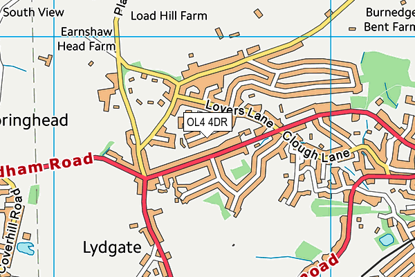 OL4 4DR map - OS VectorMap District (Ordnance Survey)