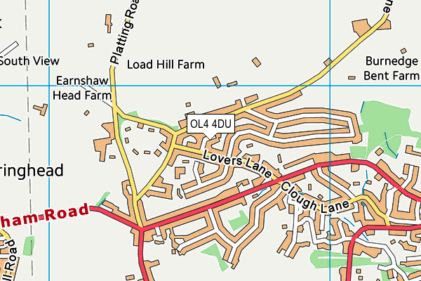OL4 4DU map - OS VectorMap District (Ordnance Survey)