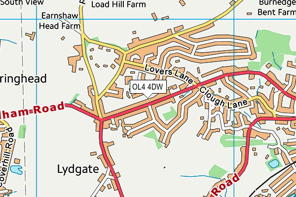 OL4 4DW map - OS VectorMap District (Ordnance Survey)