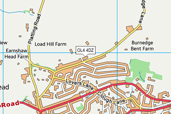 OL4 4DZ map - OS VectorMap District (Ordnance Survey)