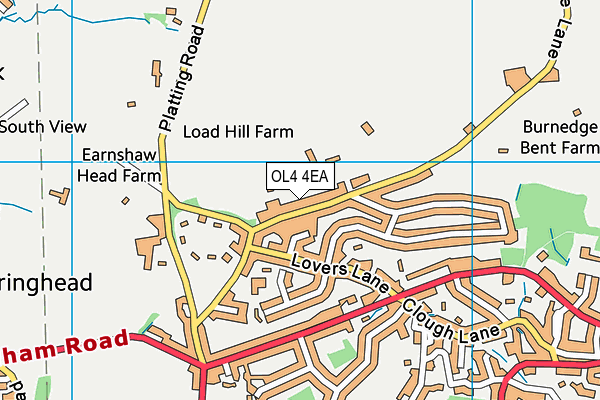 OL4 4EA map - OS VectorMap District (Ordnance Survey)