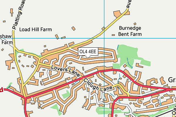 OL4 4EE map - OS VectorMap District (Ordnance Survey)