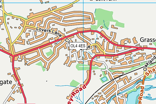 OL4 4ES map - OS VectorMap District (Ordnance Survey)