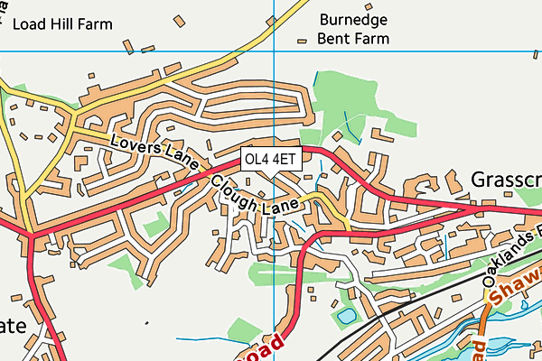 OL4 4ET map - OS VectorMap District (Ordnance Survey)