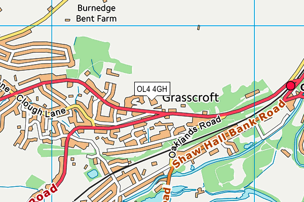 OL4 4GH map - OS VectorMap District (Ordnance Survey)