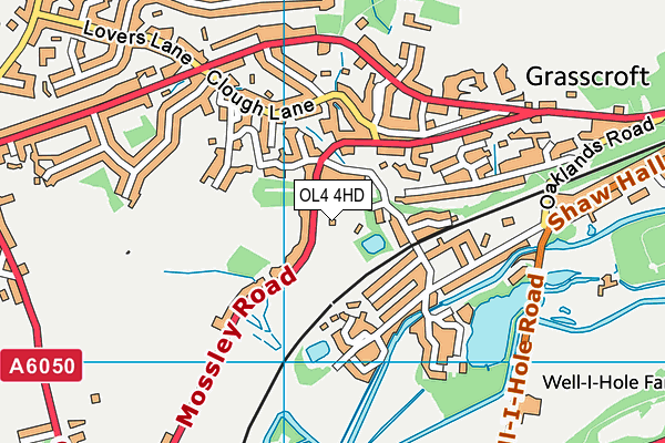 OL4 4HD map - OS VectorMap District (Ordnance Survey)