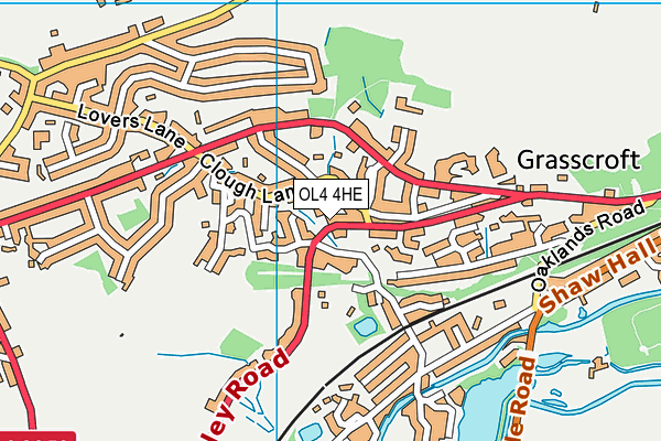 OL4 4HE map - OS VectorMap District (Ordnance Survey)