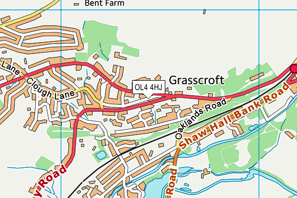 OL4 4HJ map - OS VectorMap District (Ordnance Survey)