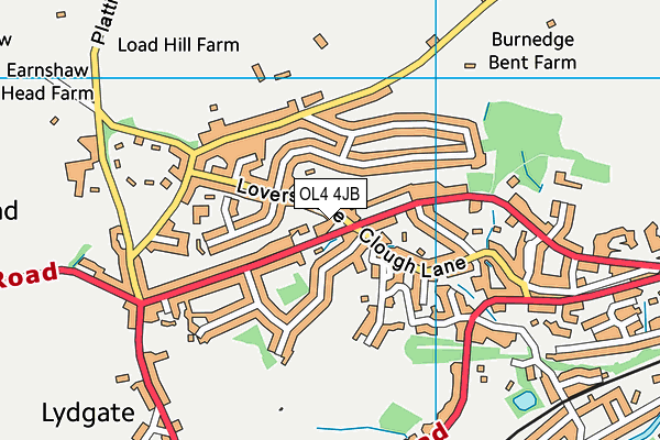 OL4 4JB map - OS VectorMap District (Ordnance Survey)