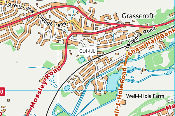 OL4 4JU map - OS VectorMap District (Ordnance Survey)