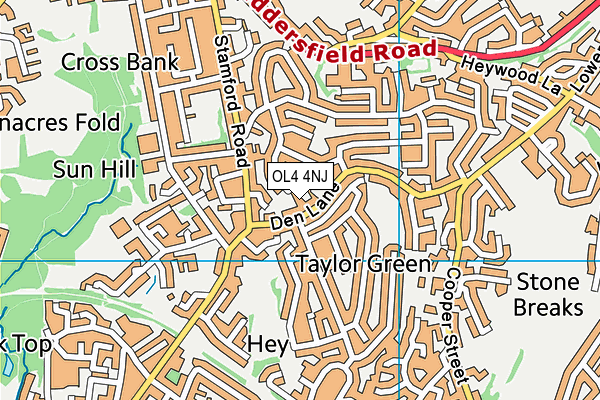 OL4 4NJ map - OS VectorMap District (Ordnance Survey)