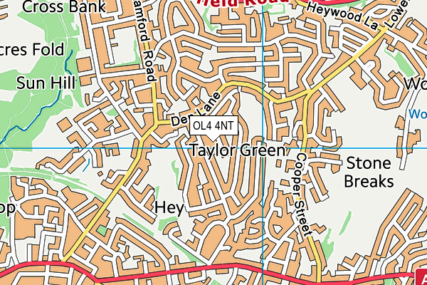 OL4 4NT map - OS VectorMap District (Ordnance Survey)