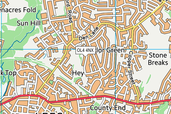OL4 4NX map - OS VectorMap District (Ordnance Survey)