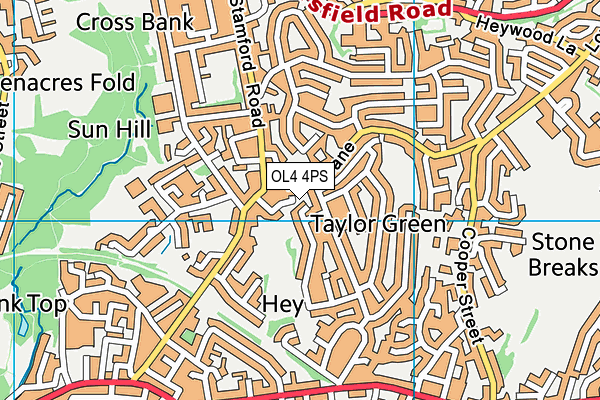 OL4 4PS map - OS VectorMap District (Ordnance Survey)