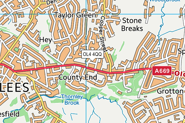 OL4 4QQ map - OS VectorMap District (Ordnance Survey)