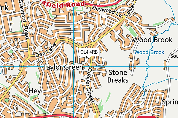 OL4 4RB map - OS VectorMap District (Ordnance Survey)