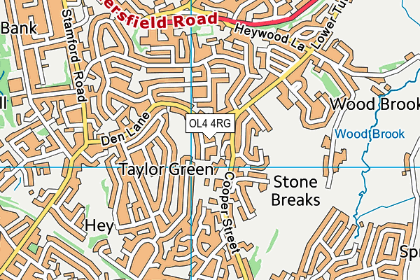 OL4 4RG map - OS VectorMap District (Ordnance Survey)