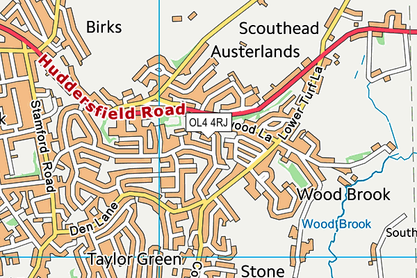 OL4 4RJ map - OS VectorMap District (Ordnance Survey)