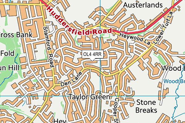 OL4 4RR map - OS VectorMap District (Ordnance Survey)