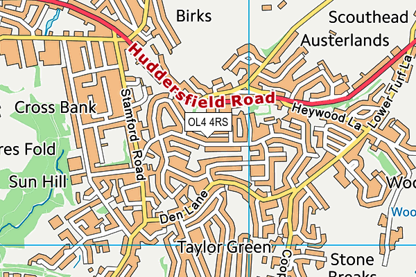 OL4 4RS map - OS VectorMap District (Ordnance Survey)