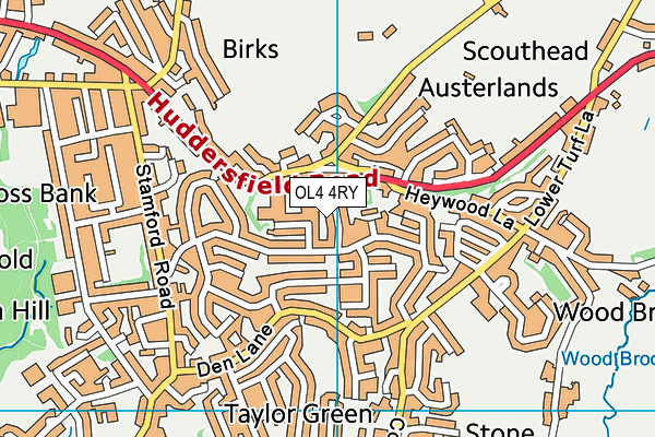OL4 4RY map - OS VectorMap District (Ordnance Survey)