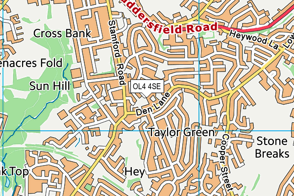 OL4 4SE map - OS VectorMap District (Ordnance Survey)