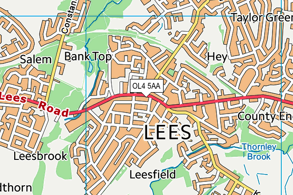 Map of LEES BARBERS LTD at district scale