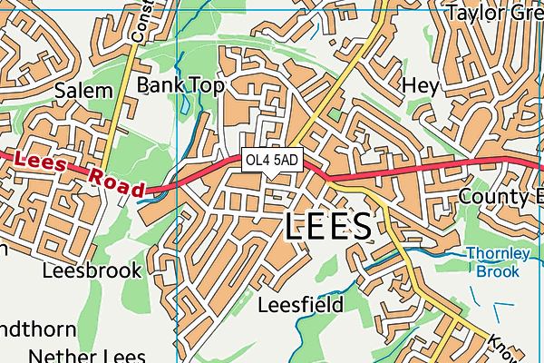 OL4 5AD map - OS VectorMap District (Ordnance Survey)